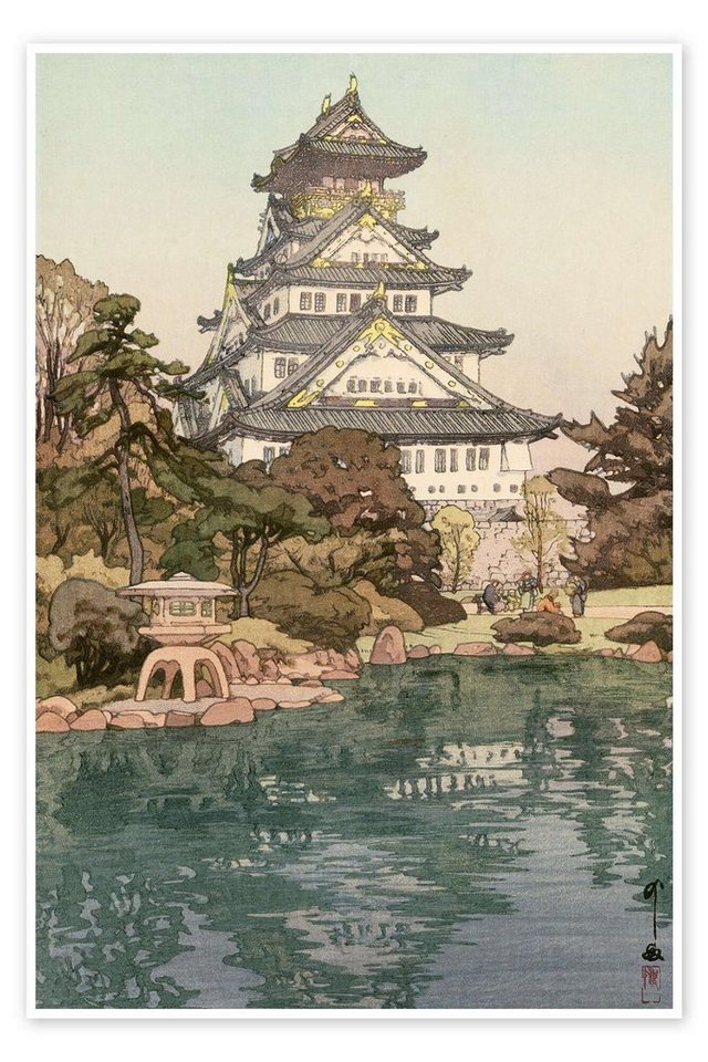 Posterlounge Poster Yoshida Hiroshi, Osaka-Schloss, Malerei von Posterlounge