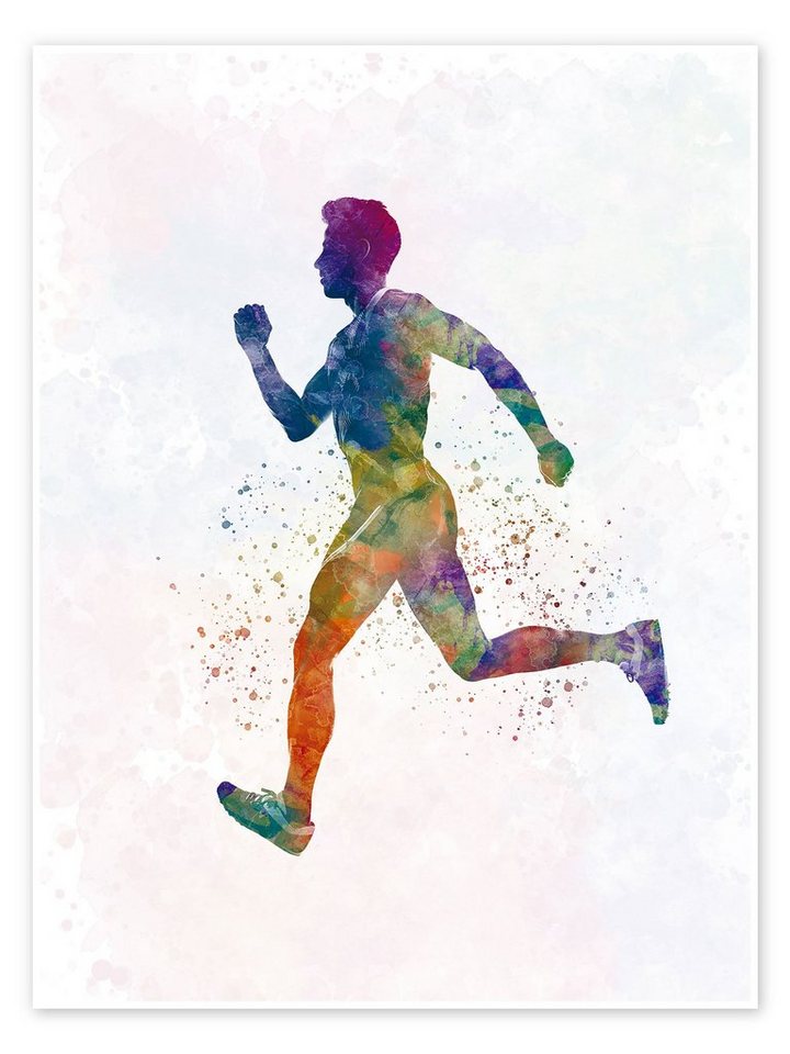 Posterlounge Poster nobelart, Athletischer Läufer I, Fitnessraum Illustration von Posterlounge