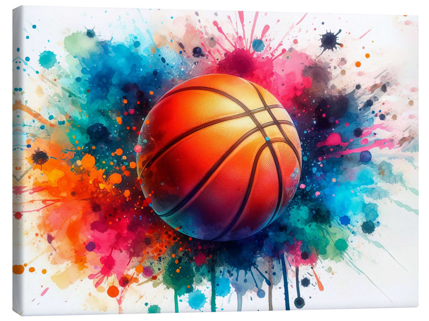 Posterlounge Poster nobelart, Basketballball in Aquarell I, Jungenzimmer Malerei Posterlounge Poster nobelart, Basketballball in Aquarell I, Jungenzimmer Malerei von Posterlounge