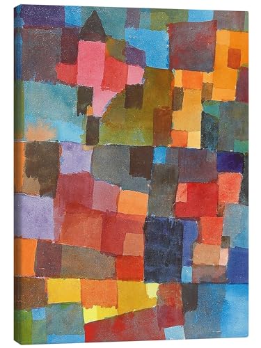 Posterlounge Raumarchitekturen Leinwandbild von Paul Klee Wandbilder für jeden Raum 50 x 70 cm Bunt Rechtecke Wanddeko von Posterlounge