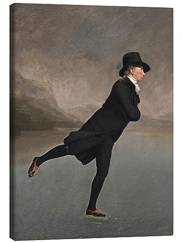 Posterlounge Reverend Robert Walker beim Schlittschuhlaufen Leinwandbild von Henry Raeburn Wandbilder für jeden Raum 30 x 40 cm Grau Romantik Wanddeko von Posterlounge