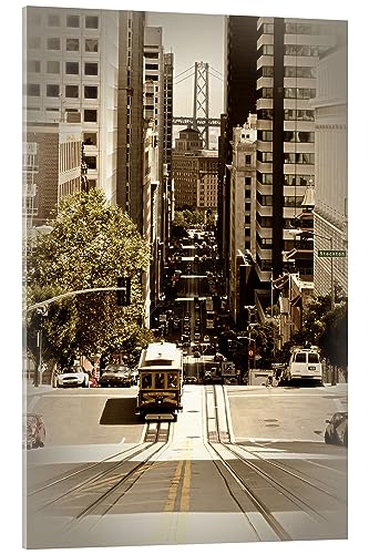 Posterlounge SAN FRANCISCO California Street Acrylglasbild von Melanie Viola 40 x 60 cm Braun Architektur Wanddeko von Posterlounge