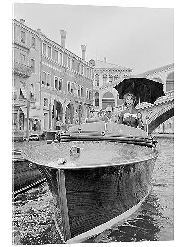 Posterlounge Schauspielerin Sophia Loren in Venedig 1955 Acrylglasbild Wandbilder für jeden Raum 50 x 70 cm Schwarz-Weiß Schwarz-Weiß Fotografie Wanddeko von Posterlounge
