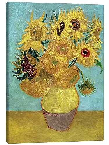Posterlounge Sonnenblumen Leinwandbild von Vincent van Gogh 30 x 40 cm Gelb Impressionismus Wanddeko von Posterlounge