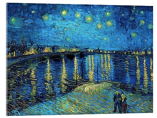 Posterlounge Sternennacht über der Rhône Acrylglasbild von Vincent van Gogh 130 x 100 cm Blau Impressionismus Wanddeko von Posterlounge