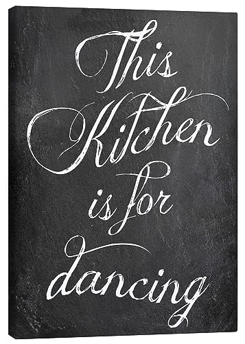 Posterlounge This kitchen is for dancing Leinwandbild von GreenNest 30 x 40 cm Schwarz-Weiß Wandbilder Wanddeko von Posterlounge