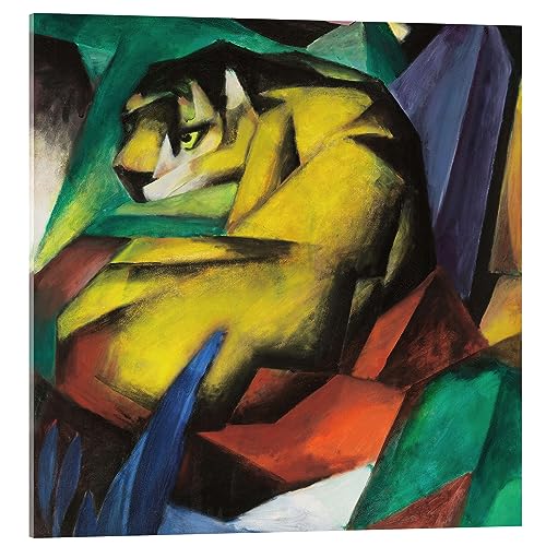 Posterlounge Tiger Acrylglasbild von Franz Marc 70 x 70 cm Bunt Expressionismus Wanddeko von Posterlounge