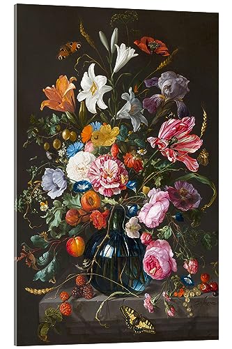 Posterlounge Vase mit Blumen Acrylglasbild von Jan Davidsz de Heem 70 x 100 cm Wandbilder Wanddeko von Posterlounge