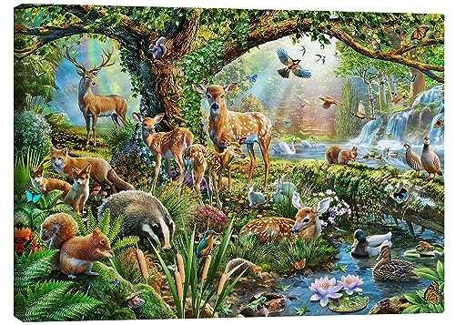 Posterlounge Waldtiere Leinwandbild von Adrian Chesterman Wandbilder für jeden Raum 130 x 100 cm Landschaften Wanddeko von Posterlounge
