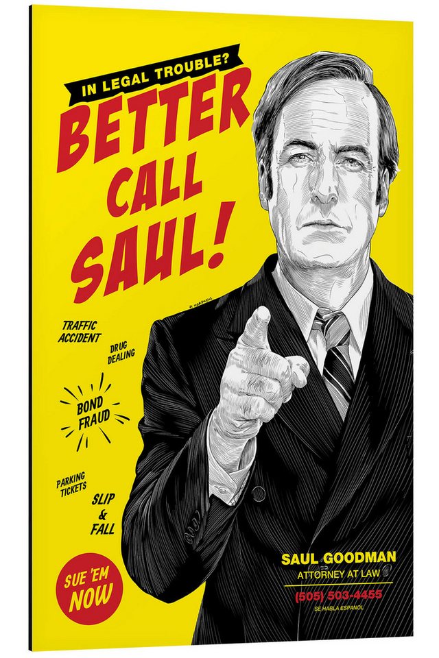 Posterlounge Wandbild Better Call Saul!, Paola Morpheus, erhältlich als Poster, Leinwandbild, Wandsticker oder Acrylglasbild Posterlounge Wandbild Better Call Saul!, Paola Morpheus, erhältlich als Poster, Leinwandbild, Wandsticker oder Acrylglasbild von Posterlounge
