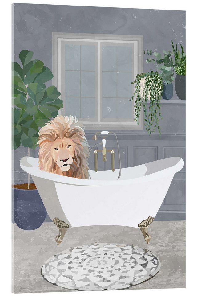 Posterlounge Wandbild Löwe in der Badewanne, Sarah Manovski, erhältlich als Poster, Leinwandbild, Wandsticker oder Acrylglasbild Posterlounge Wandbild Löwe in der Badewanne, Sarah Manovski, erhältlich als Poster, Leinwandbild, Wandsticker oder Acrylglasbild von Posterlounge