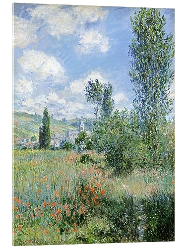 Posterlounge Weg durch die Mohnblumen Acrylglasbild von Claude Monet 50 x 70 cm Grün Impressionismus Wanddeko von Posterlounge