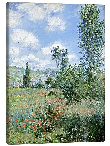 Posterlounge Weg durch die Mohnblumen Leinwandbild von Claude Monet 20 x 30 cm Grün Impressionismus Wanddeko von Posterlounge