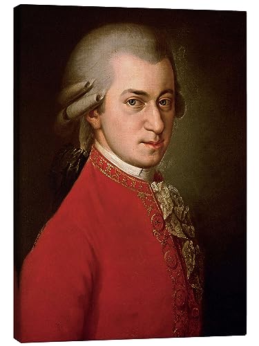 Posterlounge Wolfgang Amadeus Mozart, 1819 Leinwandbild von Barbara Krafft Wandbilder für jeden Raum 70 x 90 cm Rot Klassizismus Wanddeko von Posterlounge