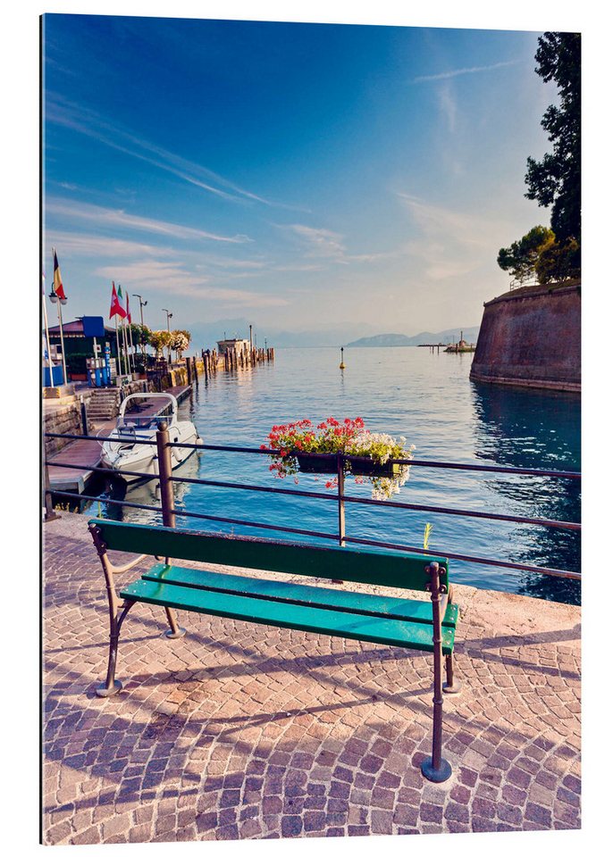 Posterlounge XXL-Wandbild Editors Choice, Bank an der Küste von Garda in Peschiera, Esszimmer Fotografie von Posterlounge