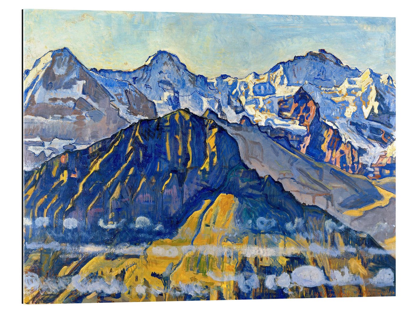 Posterlounge XXL-Wandbild Ferdinand Hodler, Eiger, Mönch und Jungfrau in der Sonne, Malerei von Posterlounge