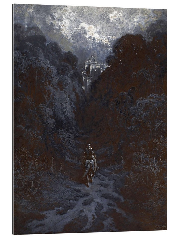 Posterlounge XXL-Wandbild Gustave Doré, Sir Lancelot nähert sich dem Schloss von Astolat, Malerei von Posterlounge