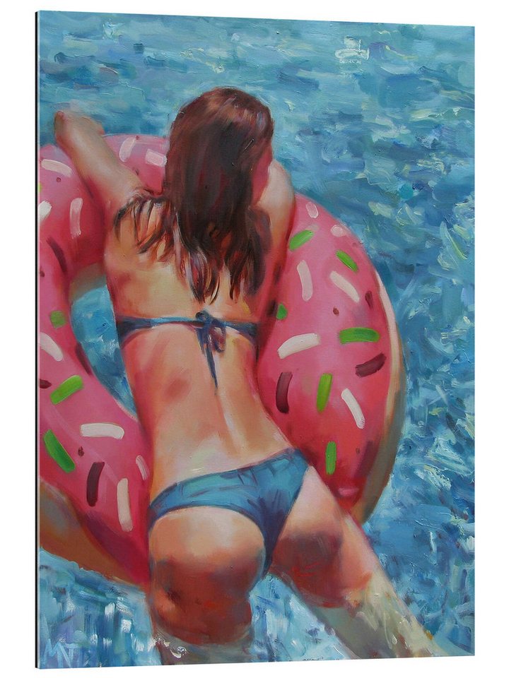 Posterlounge XXL-Wandbild Nelina Trubach-Moshnikova, Pool Donut, Badezimmer Malerei von Posterlounge