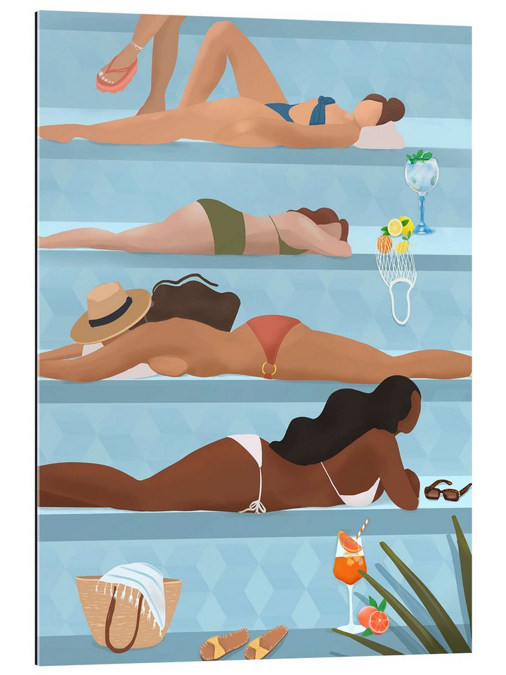 Posterlounge XXL-Wandbild Petra Lizde, Ladies By the Pool, Illustration von Posterlounge