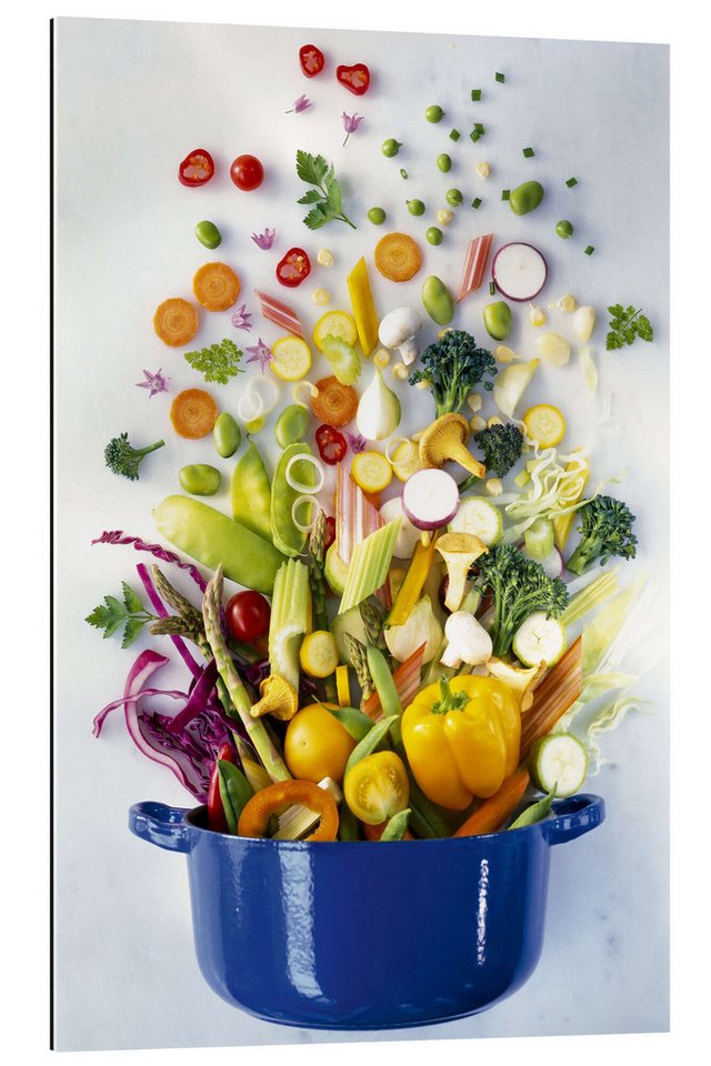 Posterlounge XXL-Wandbild Science Photo Library, Gemüse fällt in einen Topf, Küche Fotografie von Posterlounge