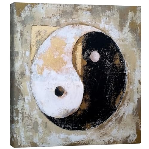 Posterlounge Yin Yang Leinwandbild von Christine Ganz Wandbilder für jeden Raum 50 x 50 cm Kreise Wanddeko von Posterlounge