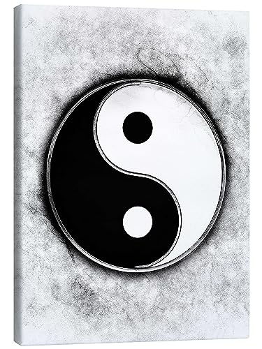 Posterlounge Yin und Yang Leinwandbild von Dirk Czarnota Wandbilder für jeden Raum 60 x 80 cm Schwarz-Weiß Spiritualität & Entspannung Wanddeko von Posterlounge