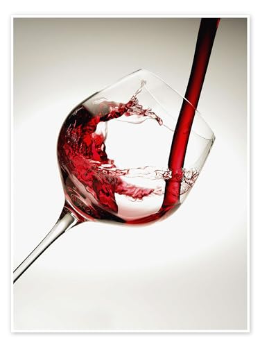 Rotwein im Weinglas Poster von Richard Desmarais Wandbilder für jeden Raum 60 x 80 cm Rot Essen & Trinken Wanddeko von Posterlounge