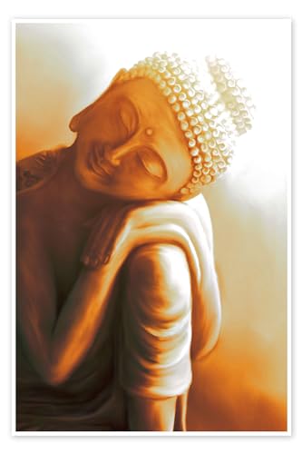 Ruhender Buddha V Poster von Christine Ganz 40 x 60 cm Orange Reisen Wanddeko von Posterlounge