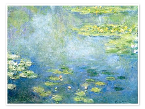 Seerosenteich I Poster von Claude Monet 40 x 30 cm Blau Impressionismus Wanddeko von Posterlounge