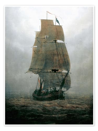Segelschiff im Nebel Poster von Caspar David Friedrich Wandbilder für jeden Raum 70 x 90 cm Romantik Wanddeko von Posterlounge