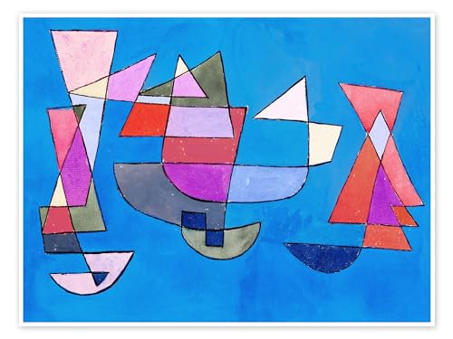 Segelschiffe Poster von Paul Klee Wandbilder für jeden Raum 40 x 30 cm Türkis Abstrakte Kunst Wanddeko von Posterlounge