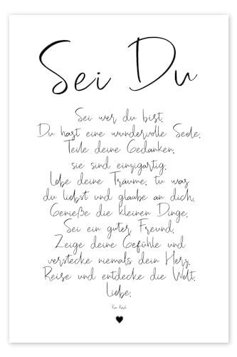 Sei Du - ein Gedicht Poster von Ohkimiko 20 x 30 cm Schwarz-Weiß Sprüche & Zitate Wanddeko von Posterlounge