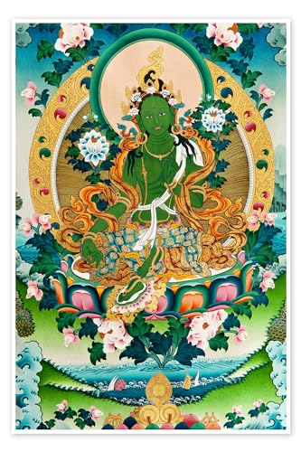 Shyama-Tara oder Grüne Tara Poster 20 x 30 cm Bunt Asiatische Kunst Wanddeko von Posterlounge
