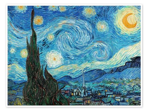 Sternennacht, 1889 Poster von Vincent van Gogh 70 x 50 cm Blau Wandbilder Wanddeko Sternennacht, 1889 Poster von Vincent van Gogh 70 x 50 cm Blau Wandbilder Wanddeko von Posterlounge