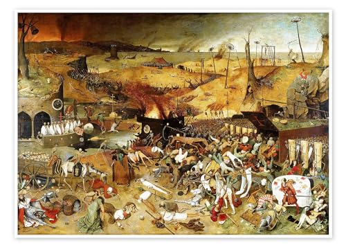 Triumph des Todes Poster von Pieter Brueghel d.Ä. 130 x 100 cm Braun Renaissance Wanddeko von Posterlounge