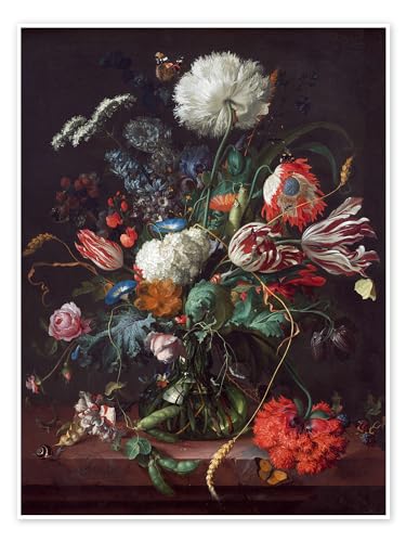 Vase mit Blumen Poster von Jan Davidsz de Heem Wandbilder für jeden Raum 70 x 90 cm Barock Wanddeko von Posterlounge