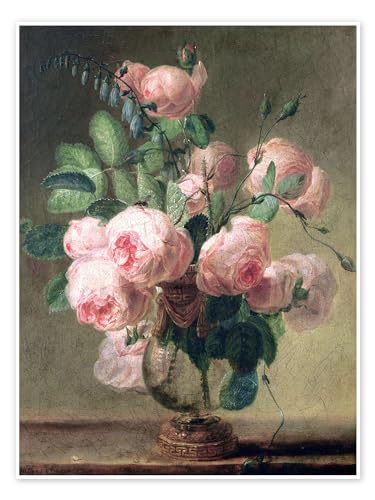 Vase mit Blumen Poster von Pierre Joseph Redouté Wandbilder für jeden Raum 30 x 40 cm Grün Klassizismus Wanddeko von Posterlounge