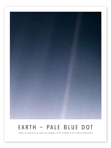 Earth - Pale Blue Dot Poster von NASA 60 x 80 cm Blau Lernen & Wissen Wanddeko von Posterlounge