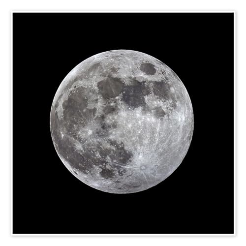 Vollmond Poster von MonarchC 30 x 30 cm Grau Natur Wanddeko von Posterlounge