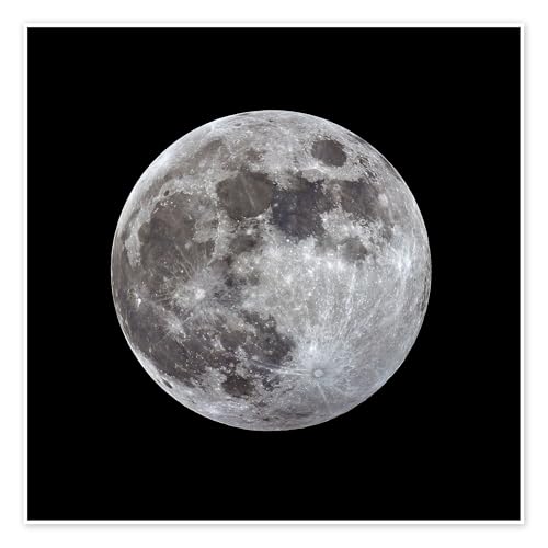 Vollmond Poster von MonarchC 40 x 40 cm Grau Natur Wanddeko von Posterlounge