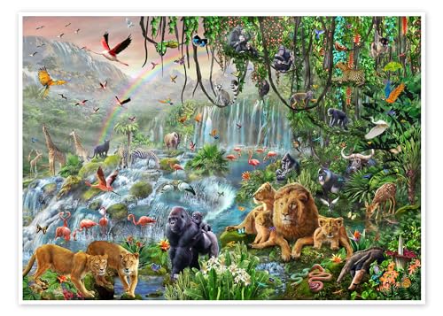 Wasserfall im Dschungel Poster von Adrian Chesterman Wandbilder für jeden Raum 130 x 100 cm Grün Landschaften Wanddeko von Posterlounge