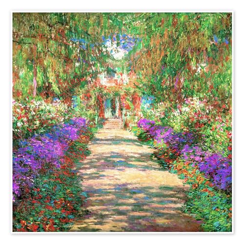 Weg im Garten des Künstlers Poster von Claude Monet 40 x 40 cm Grün Impressionismus Wanddeko von Posterlounge