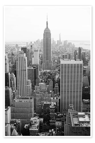 Wolkenkratzer in New York City, USA Poster 40 x 60 cm Schwarz-Weiß Schwarz-Weiß Fotografie Wanddeko von Posterlounge