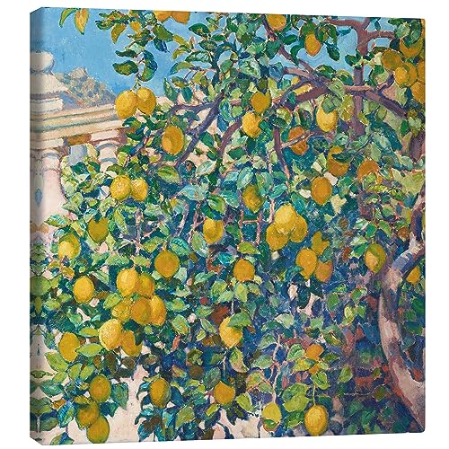 Zitronenbäume in La Mortola, 1921 Leinwandbild von Theo van Rysselberghe Wandbilder für jeden Raum 100 x 100 cm Pointillismus Wanddeko von Posterlounge