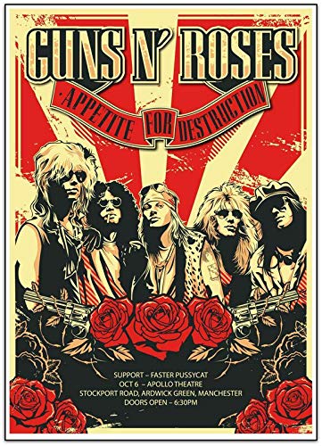 Guns N Roses American Hard Rock Band Axl Rose Duff McKagan Slash Dizzy Reed Songwriter Sänger Schauspieler Musiker DJ 30,5 x 45,7 cm Zitat Mehrfarbiges Poster GR104, Home Office von Posters Royale