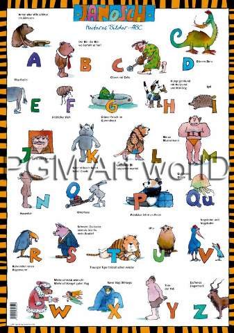 Poster HEITERES BILDER - ABC von Janosch 48x68 - Lernen Lernhilfe Hilfe Kinder Schule Bild Neu von Posters.de