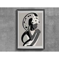 Gepard Druck, Leopard Kunstdruck, Moderne Kunst, Große Wandkunst, Schwarz Weiße Tier Rustikale Tierdekor, Kunst Poster von PostersAndCanvases
