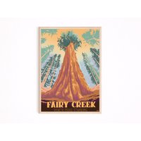 Fairy Creek Poster, Vancouver Island Kunstdruck, Alte Zedern Wandkunst, Vintage Poster von PostersbyCaprizie