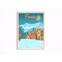 Fernie British Columbia Poster, Vintage Ski Farnie Kunstdruck, Wandbehang, Bergkunst, Winterkunst von PostersbyCaprizie