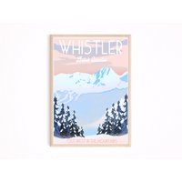 Whistler Alpenglühen Poster, Druck, Vintage West Coast Kunstdruck von PostersbyCaprizie